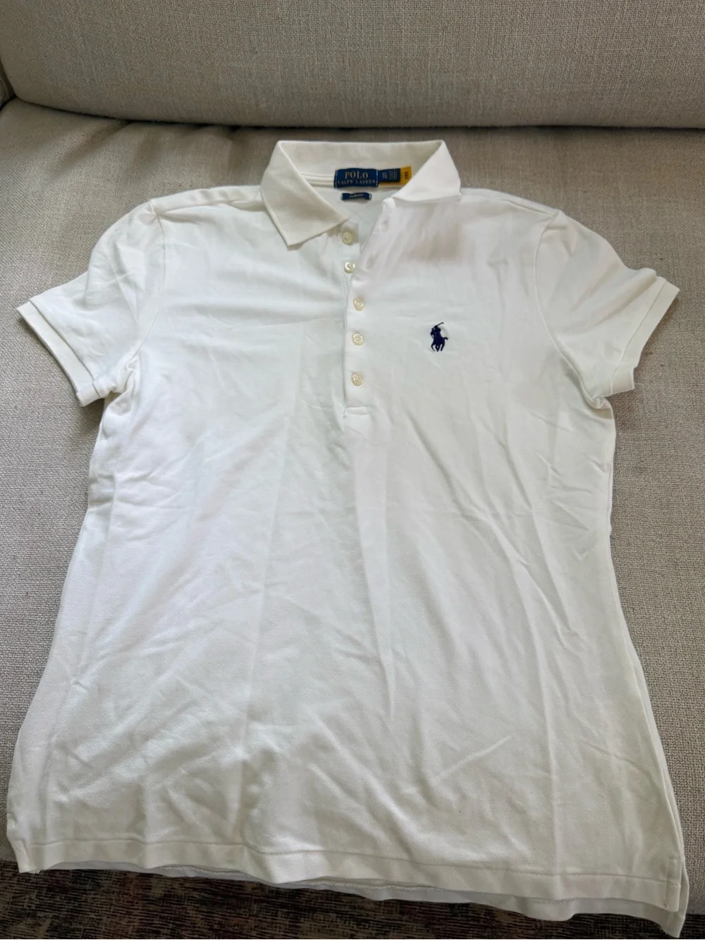 Polo Ralph Lauren Girls XL White Slim Fit Polo Shirt Pony Logo